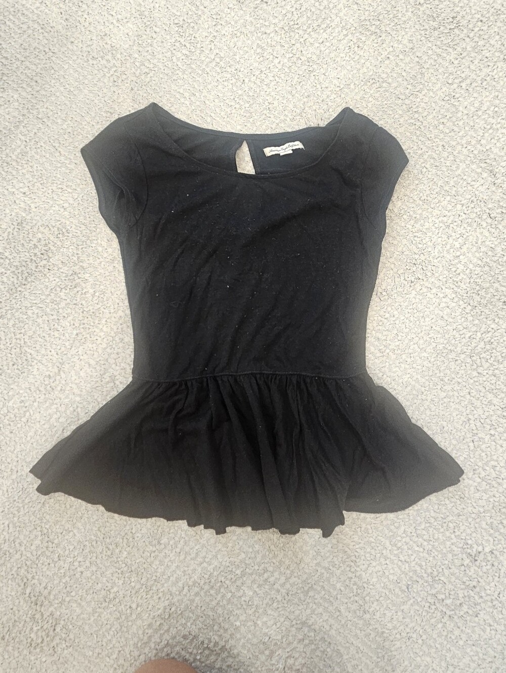 AMERICAN EAGLE Black Peplum Top XXS AE